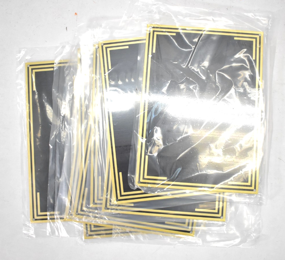 Lot of 10 Blank Award Plaques Panels Metal Aluminum Black/Gold Plated 7.5″ x5.5″