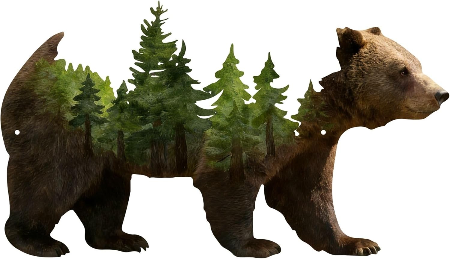 Metal Bear Wall Art Rustic Forest Wildlife Decor for Indoor Outdoor Use