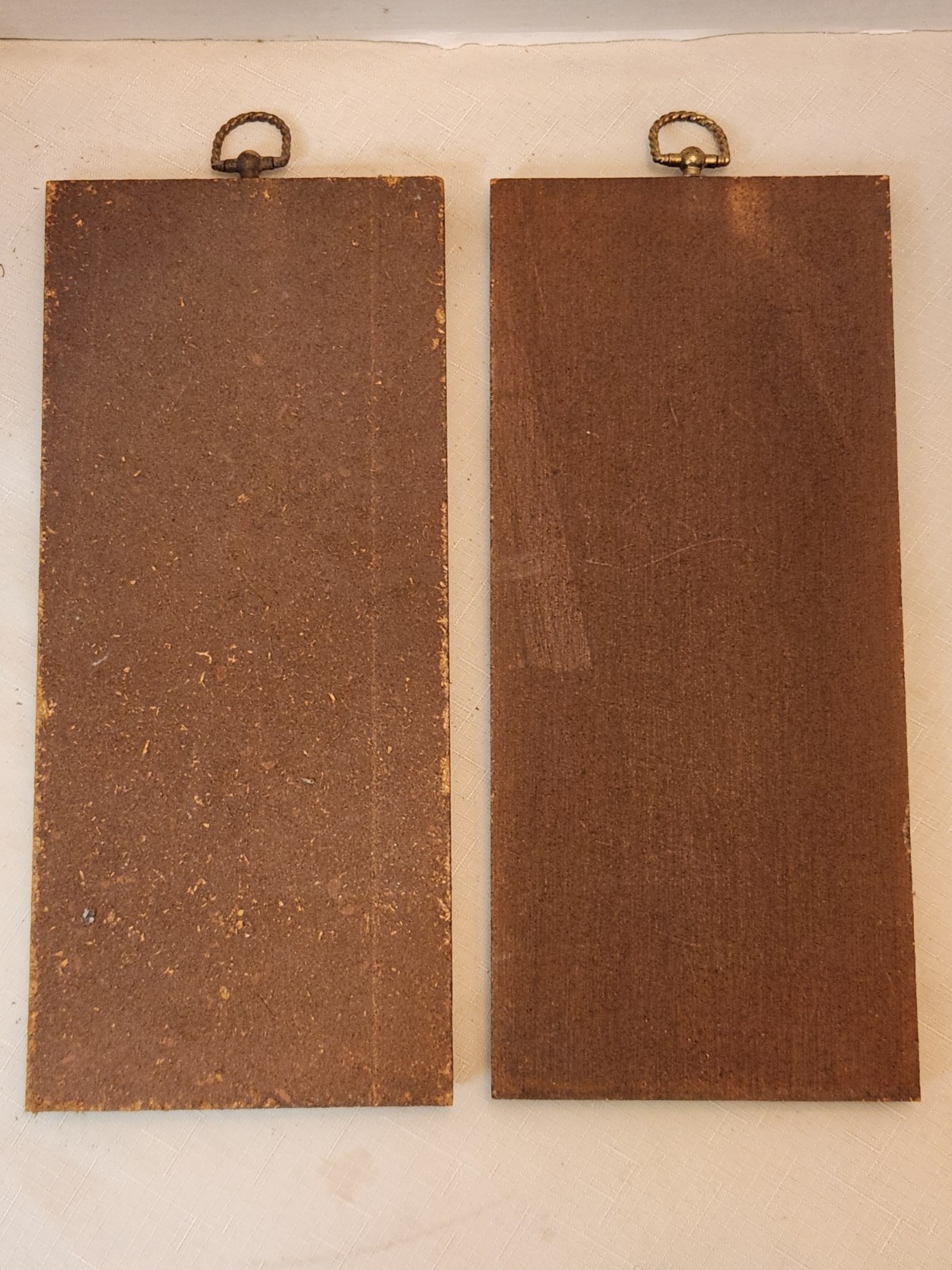 Set Of 2 Vintage 1960s Cars Trains Transportation Wood Wall Plaques Lacquered