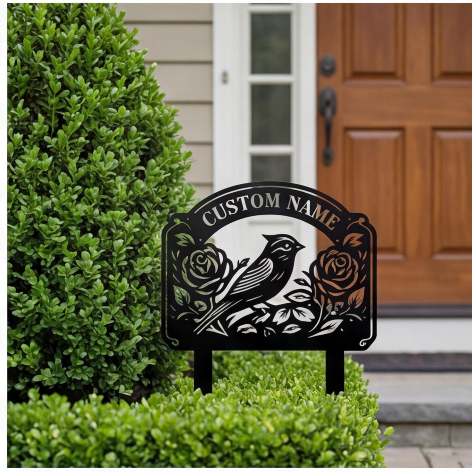 Personalized Butterfly Silhouette Metal Wall Art, Custom Garden Decor Outdoor
