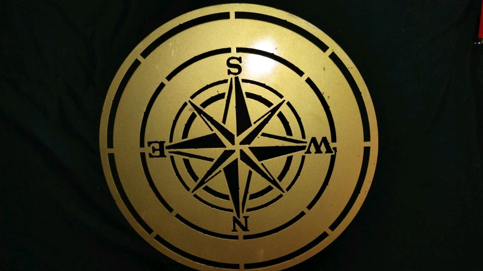 “Heavy Metal Art” COMPASS POINTS Digital Plasma cut in Plate steel not thin tin