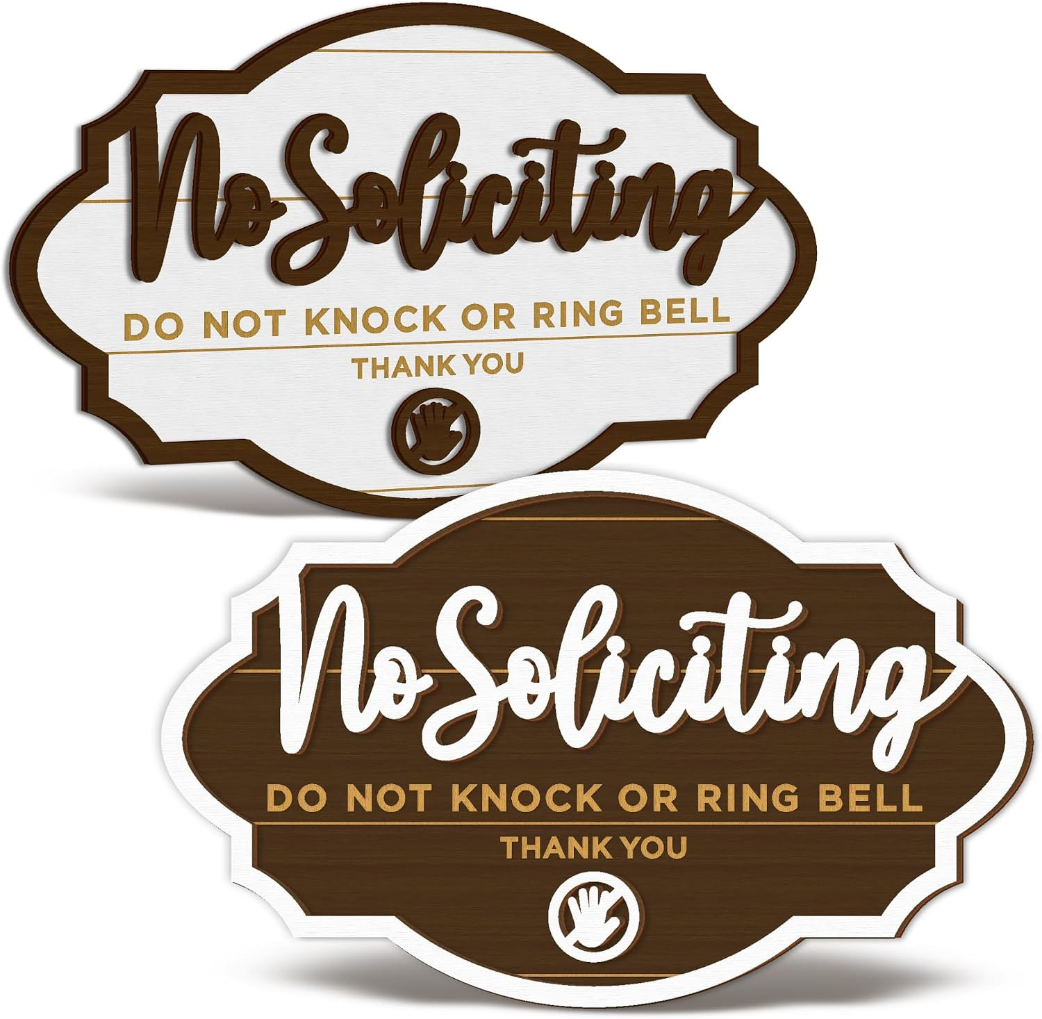 No Soliciting Sign for House Door – Do Not Knock or Ring Doorbell Sign for Front
