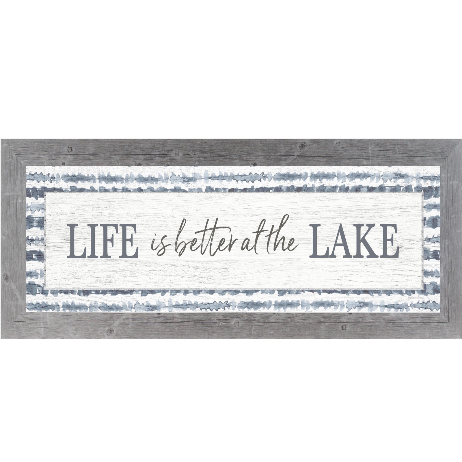 Life Is Better at the Lake – Long Framed Wall Art | Rustic Lakehouse Decor