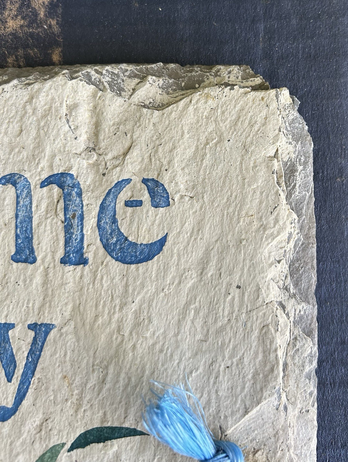 Spring! “Welcome to My Garden” Slate Sign Handpainted Pastels Flowers