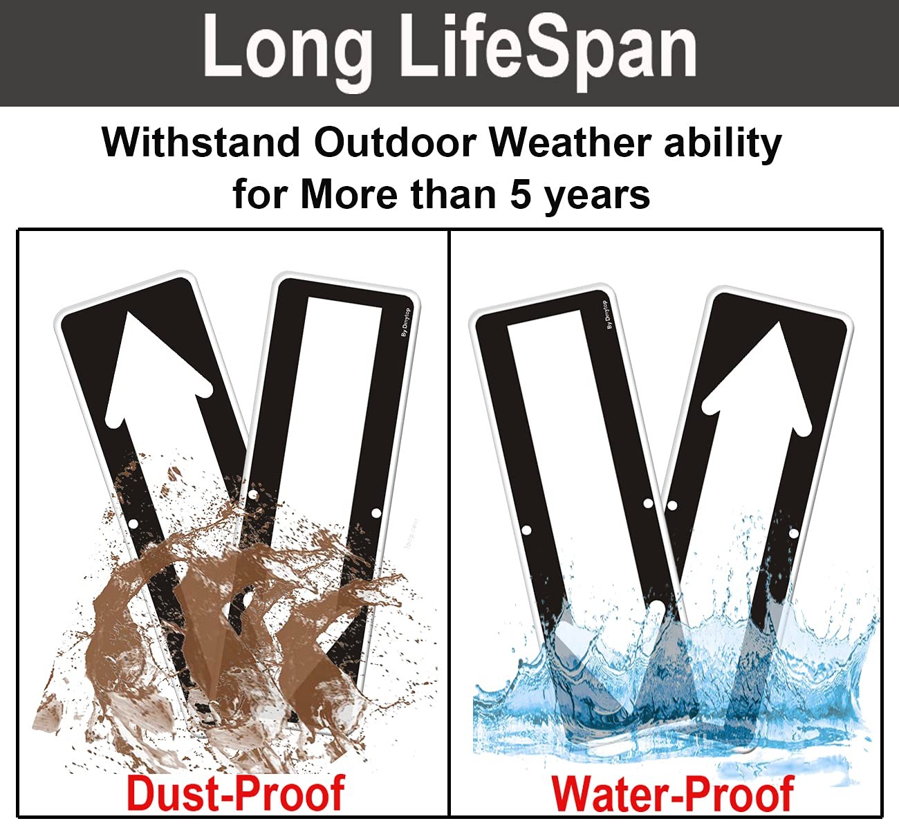 Arrow Sign 1 Pack 18 x 6 Inches Left Right Reflective Rust Free Aluminum Outdoor