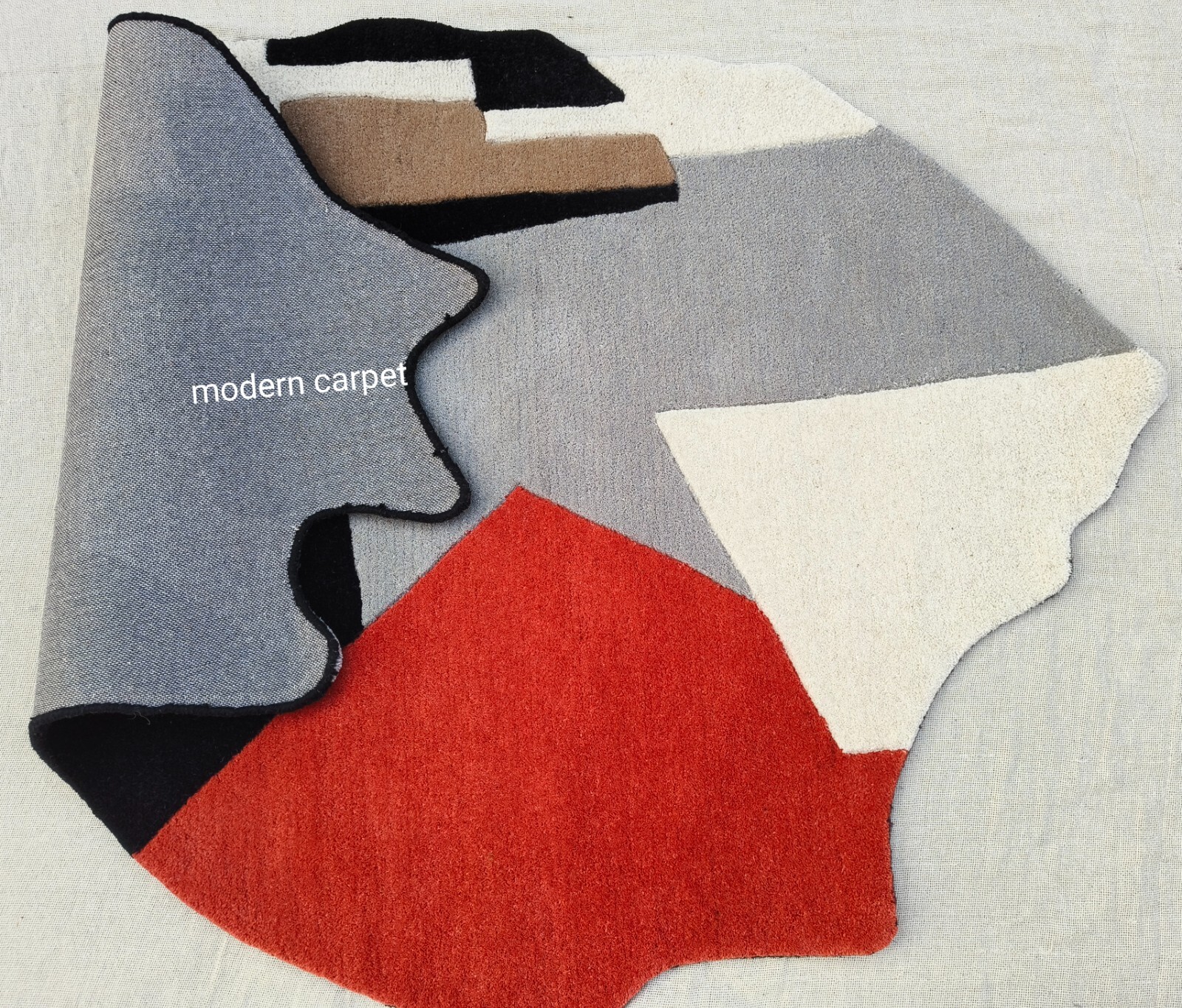 Irregular Shape Rugs 3×5 Ft Handmade 100% Woolen Hand Tufted For Home Decoration