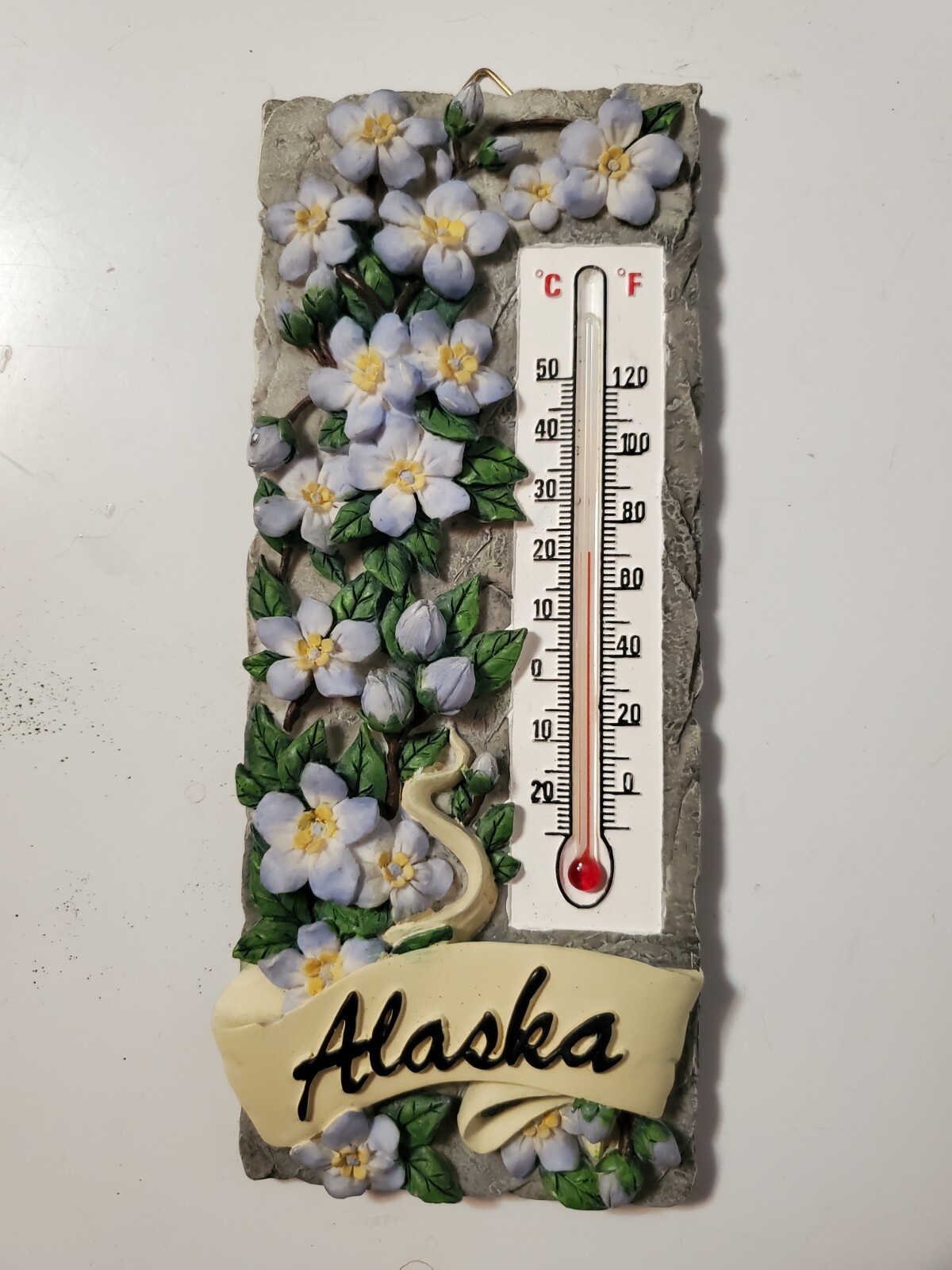 Vintage Spoontiques Thermometer Porcelain Sign Alaska Wall Decor (8 inch)