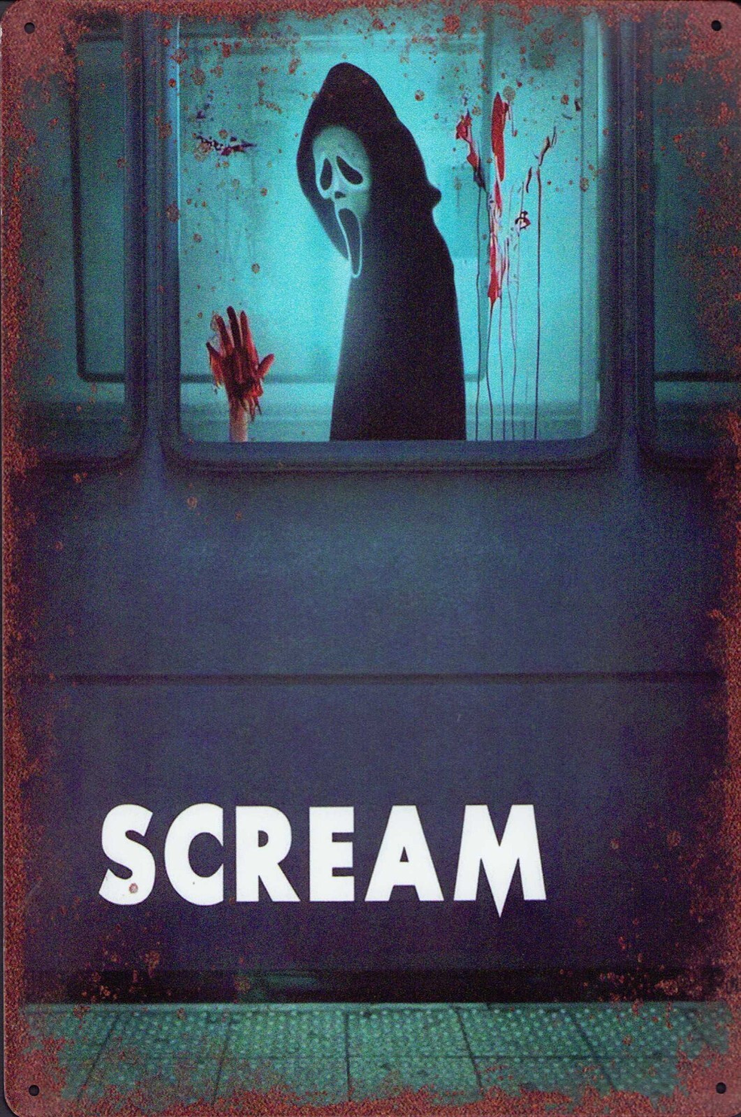 Scream Ghostface Subway Kill – Horror Movie Tin Metal Sign