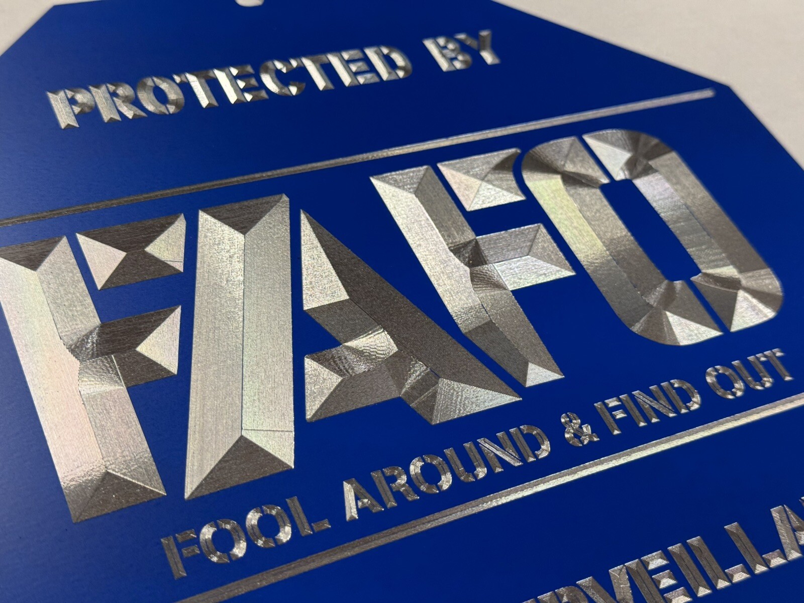 FAAFO FAFO Diamond Etched Engraved Private Property Metal House Man Cave Sign