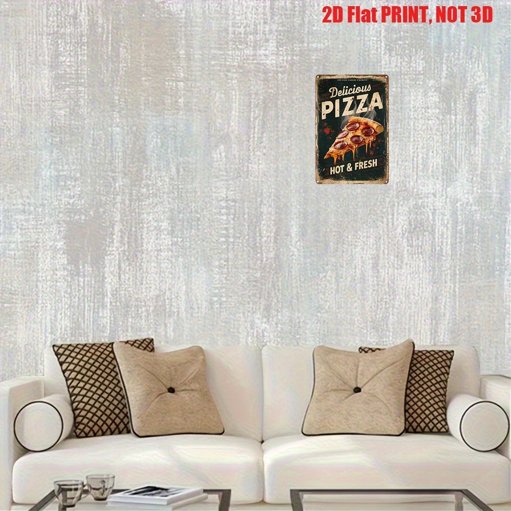 Vintage Delicious Pizza Tin Sign Home Kitchen Sign Metal Wall Art Pizzeria/Cafe