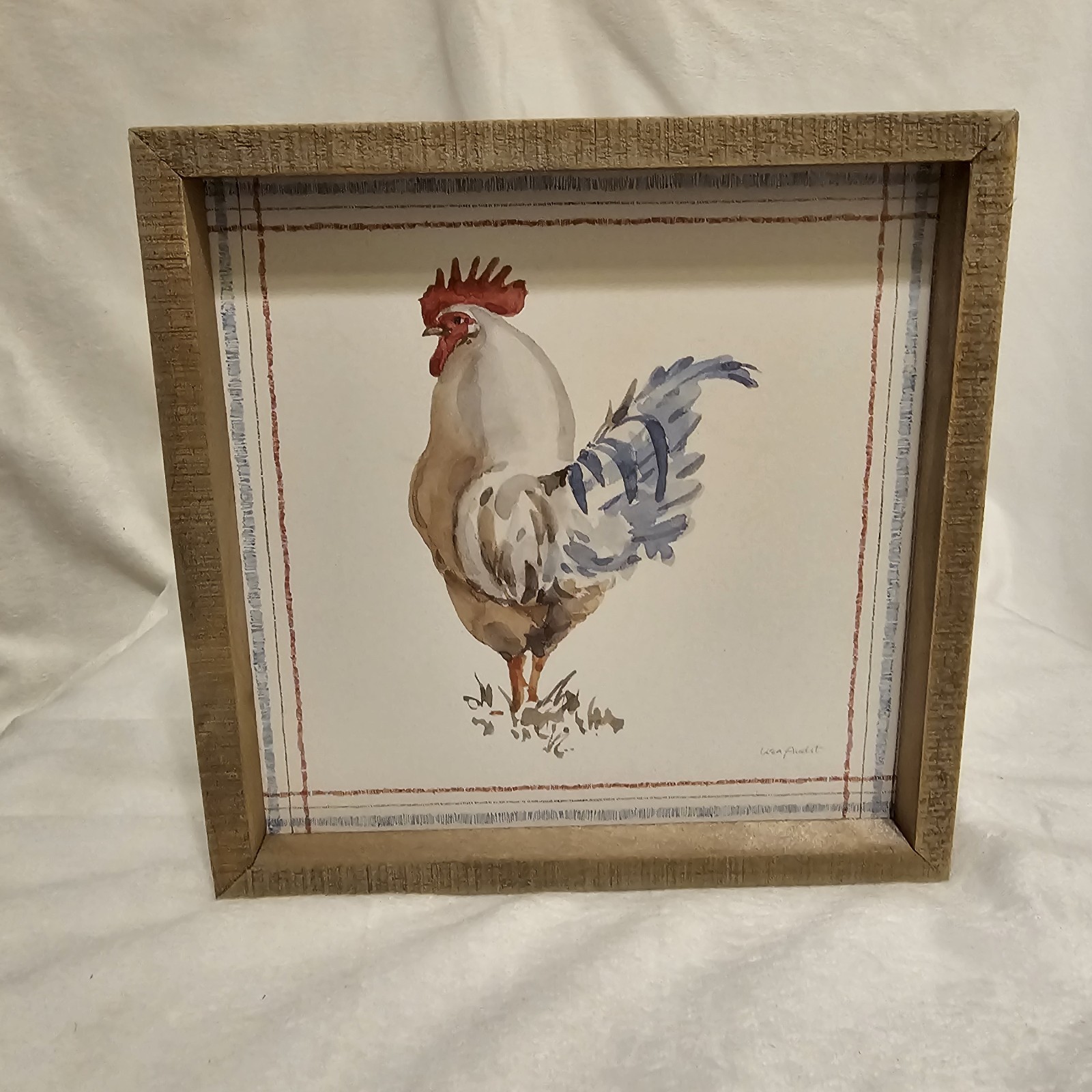 Rooster Farmhouse Country Life Wood Decor Primitives By Kathy 8x8x1.75 Inches