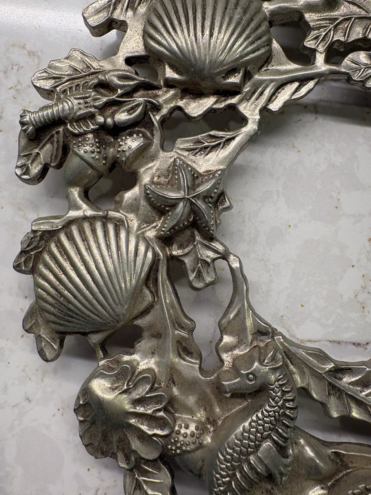 Godinger Sea Treasure Silver Plated Wreath Coastal Shells Ocean Wall Plaque 9″