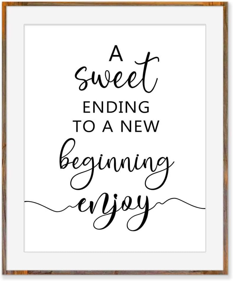 A Sweet Ending to a New Beginning Wedding Sign, 8X10 Inch | Art Print, Dessert B