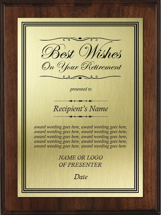 Custom Retirement Plaque – Personalized Employee Recognition Gift – Wood/Metal