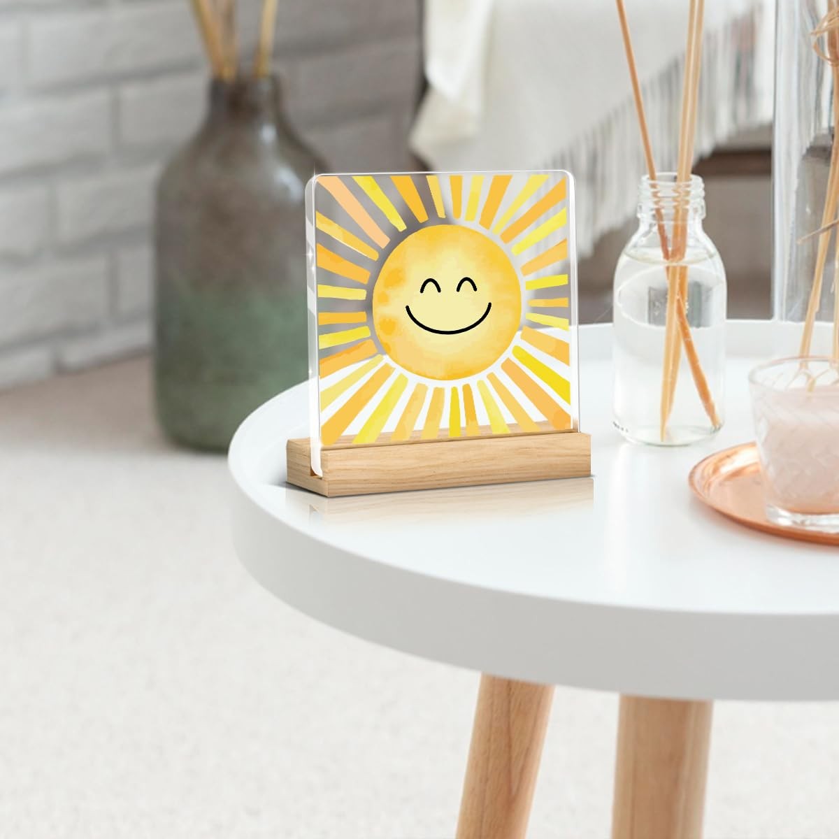 Sunshine gifts Inspirational Sun Sunshine Acrylic Sign Desk Decor, Pop Smiles…