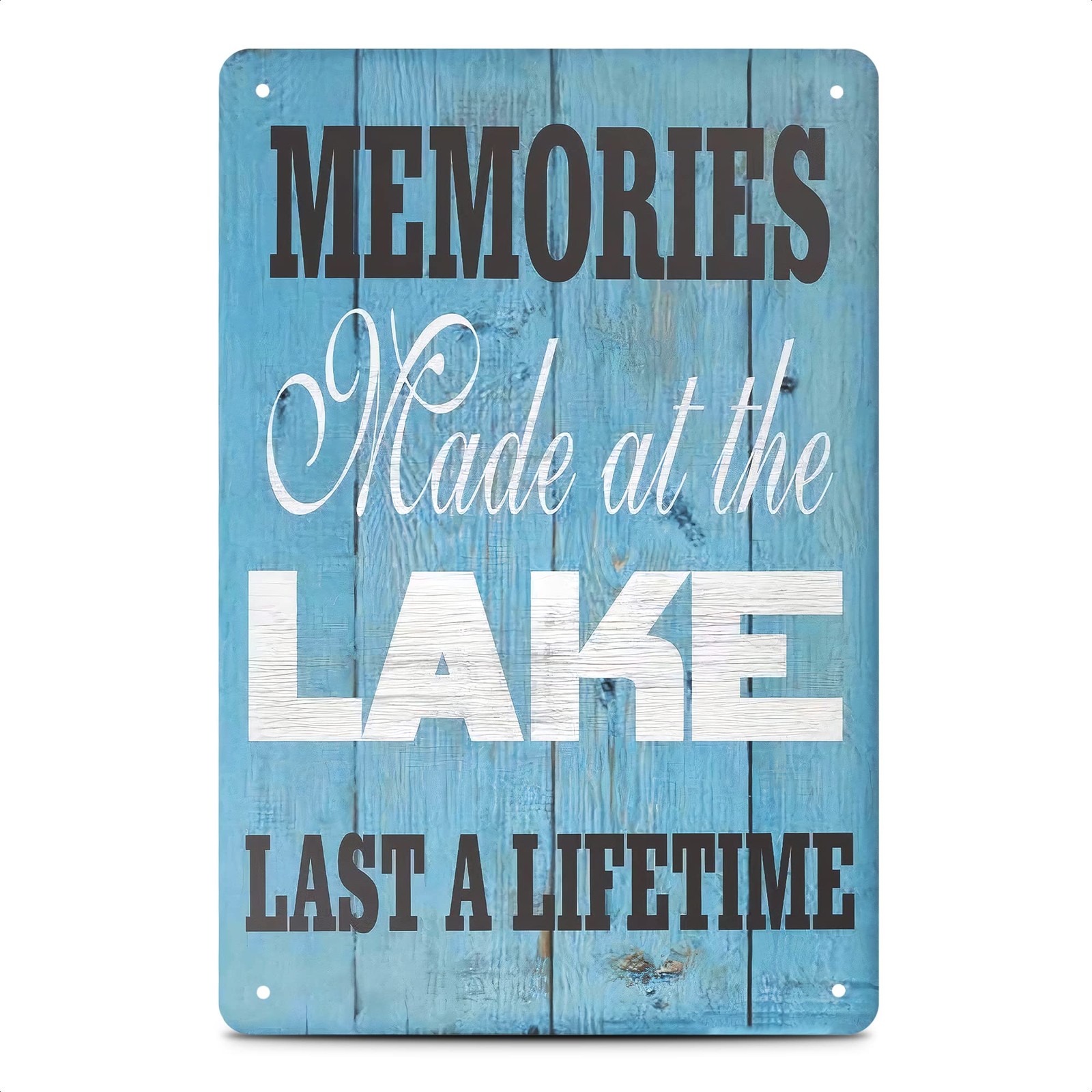 Lake Wall Art Metal Signs – Memories Made at the Lake Metal Sign, 11.8 X 7.8”