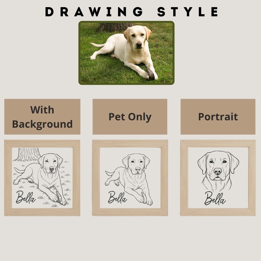 Personalized Cat Portrait from Your Photo Laser Engraved on Wood Panel in Frame