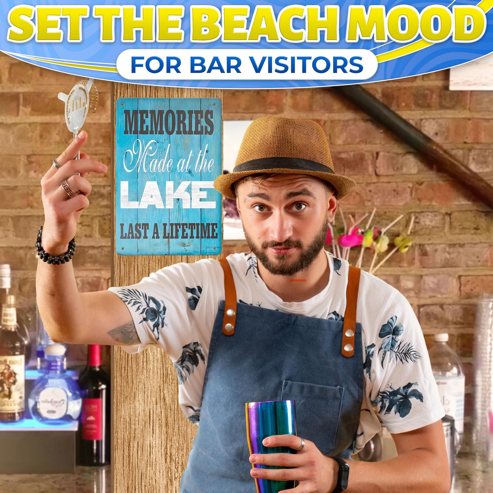 Lake Wall Art Metal Signs – Memories Made at the Lake Metal Sign, 11.8 X 7.8”