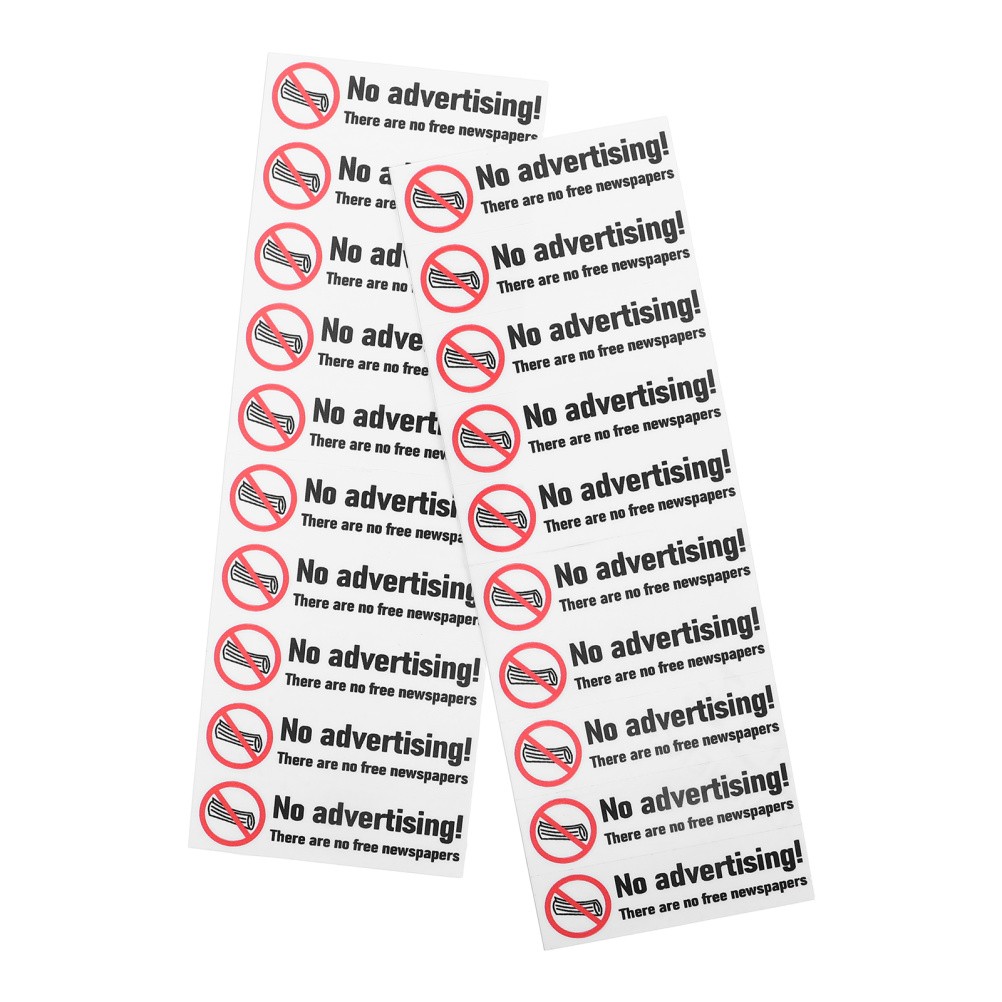 20Pcs Durable PVC No Junk Mail Stickers for Home Mailbox Warning Sign Decals