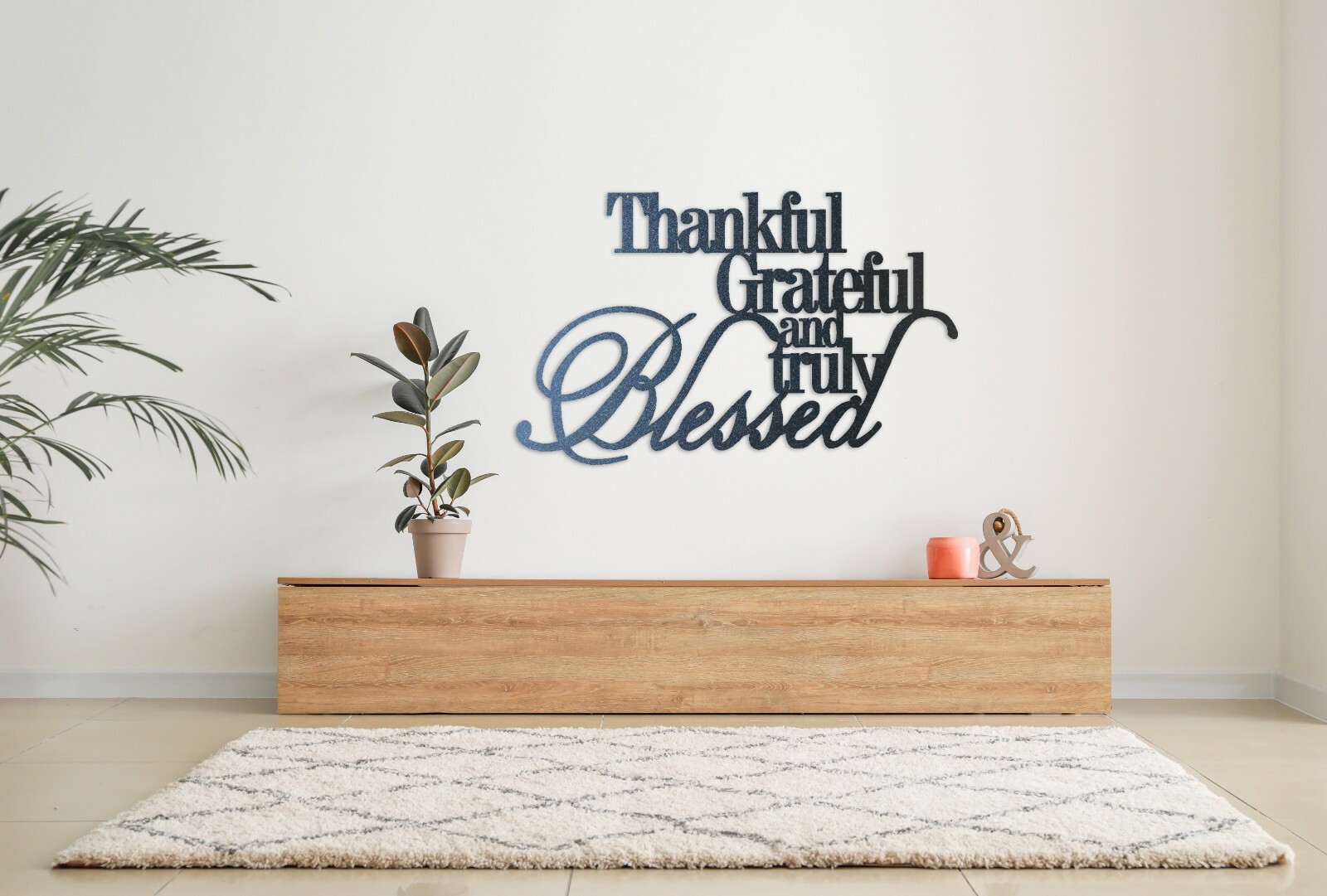 Thankful, Grateful & Truly Blessed Metal Wall Art