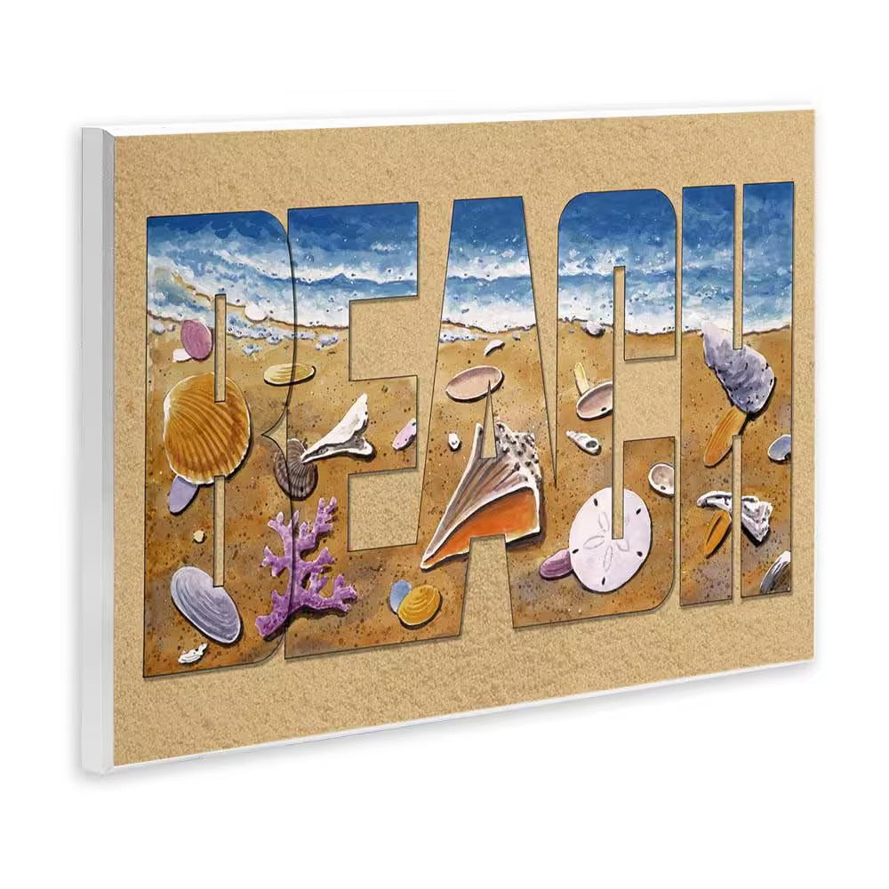 Outlined Beach Letters by Art Brands Holdings, LLC. Unframed Coastal Graphic Art