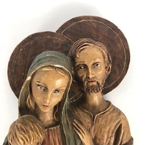 VTG Holy Family Wall Plaque 9.5″ Made in Italy Mary Joseph Jesus Religious Art
