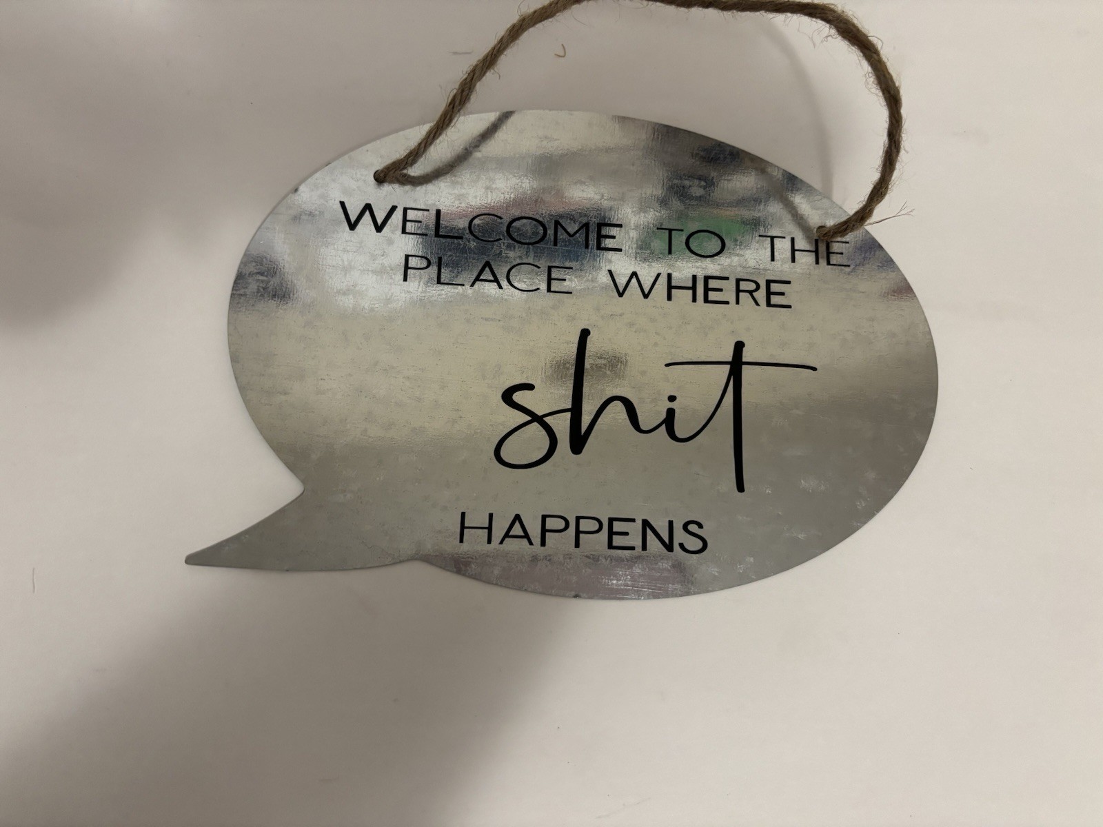 Metal Hanging Sign 9in X 6in- Funny Saying
