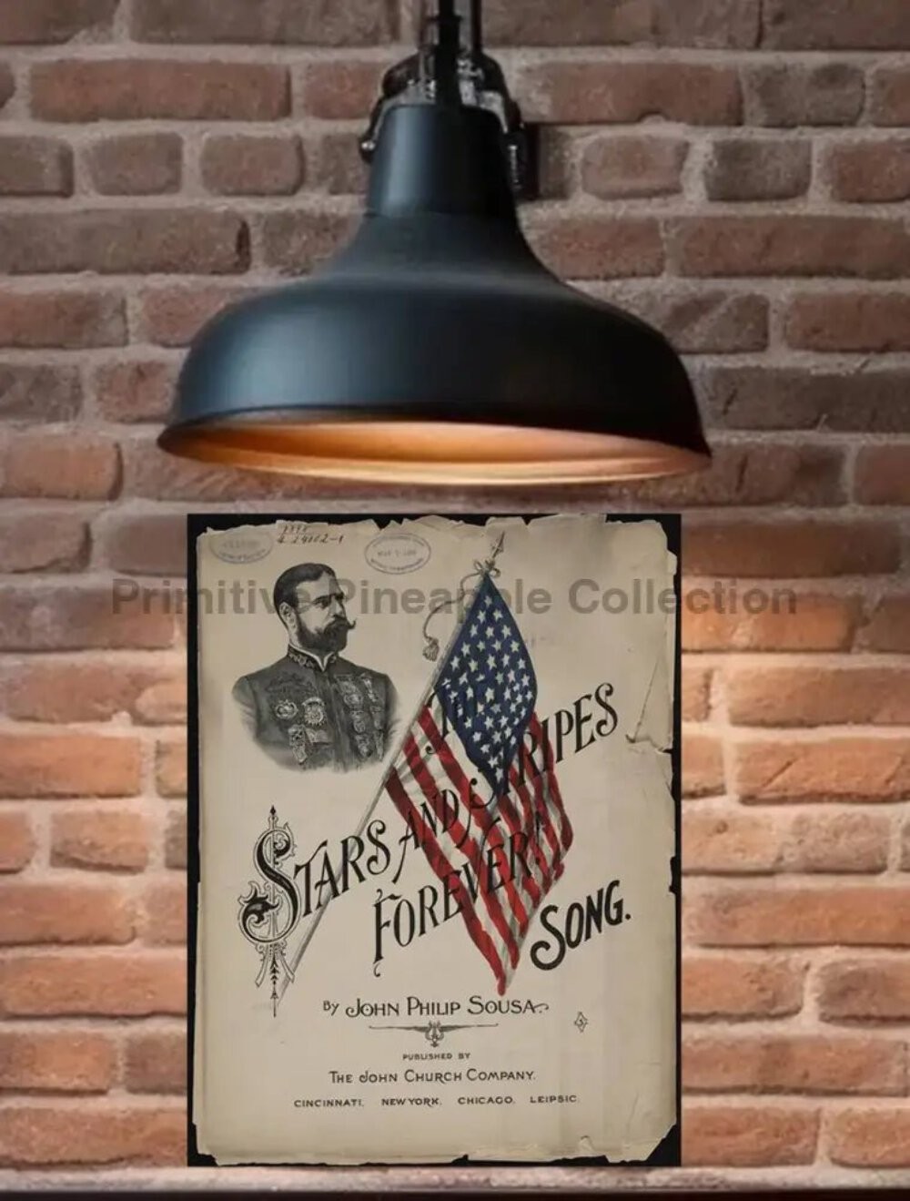 Stars and Stripes Forever Metal Sign – 12×8 Inch Primitive Americana Decor