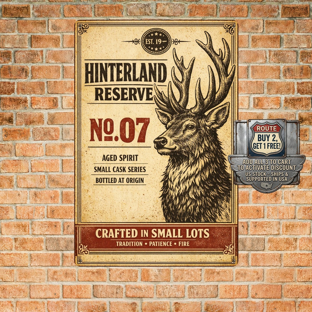 Wild Turkey Kentucky Bourbon Frameless Metal Plaque 8×12