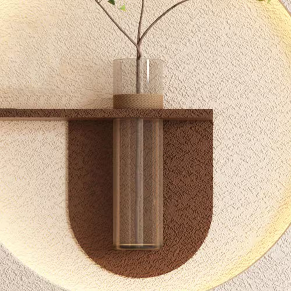 24 In. X 41 In. Light Coffee 3D Art Sculpture Wall Decor with Simulated Greenery