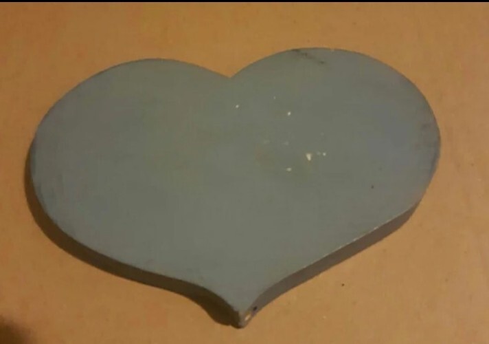 Wooden Heart With Love And Hearts On It Decor 6.5in L By 5in W