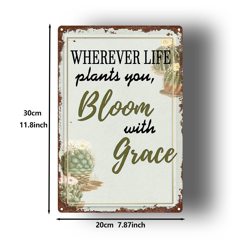 2D Flat, Single Piece, Metal Sign Featuring a Vintage Rural Style Wall