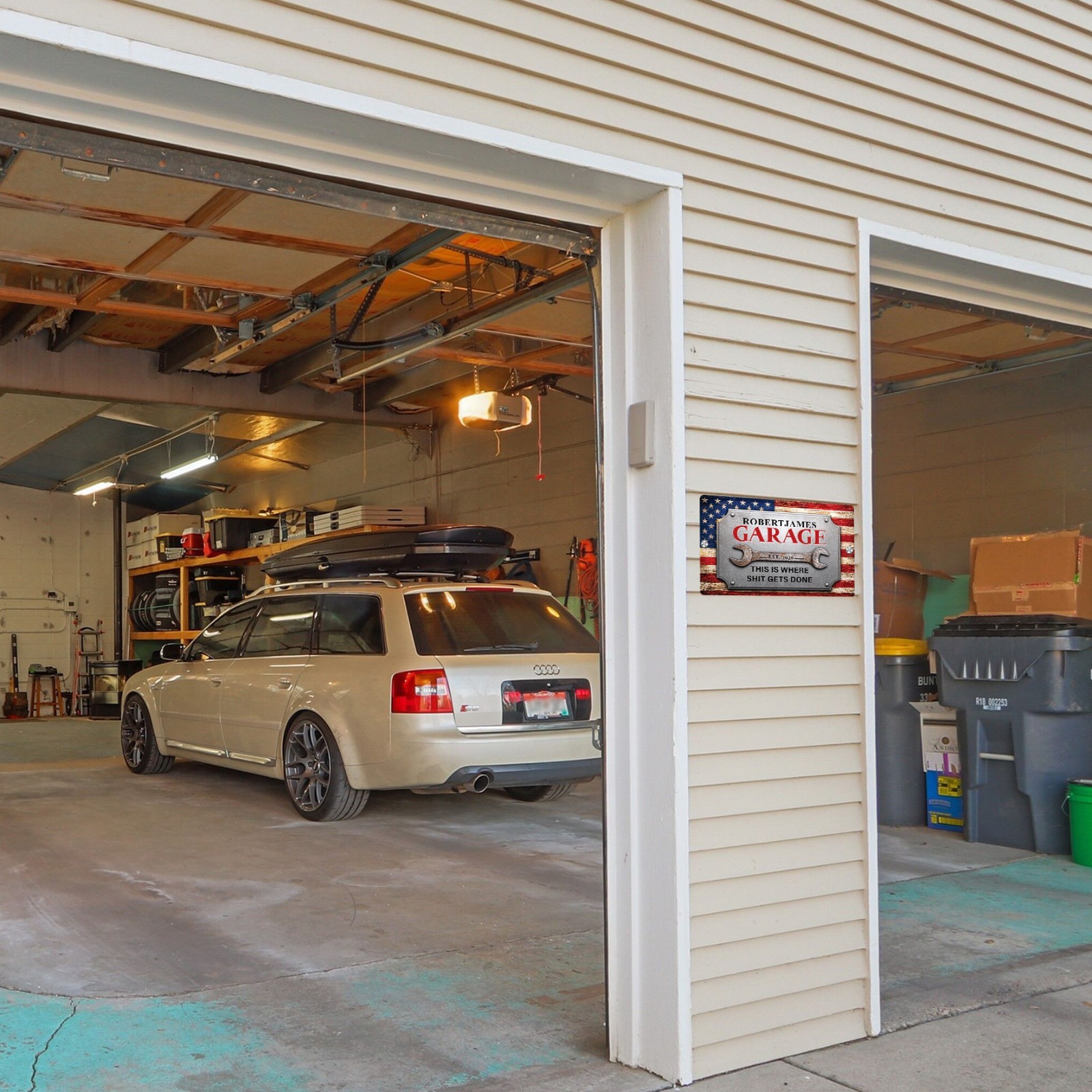 Personalized Garage Metal Sign Man Cave Custom Decor Gift