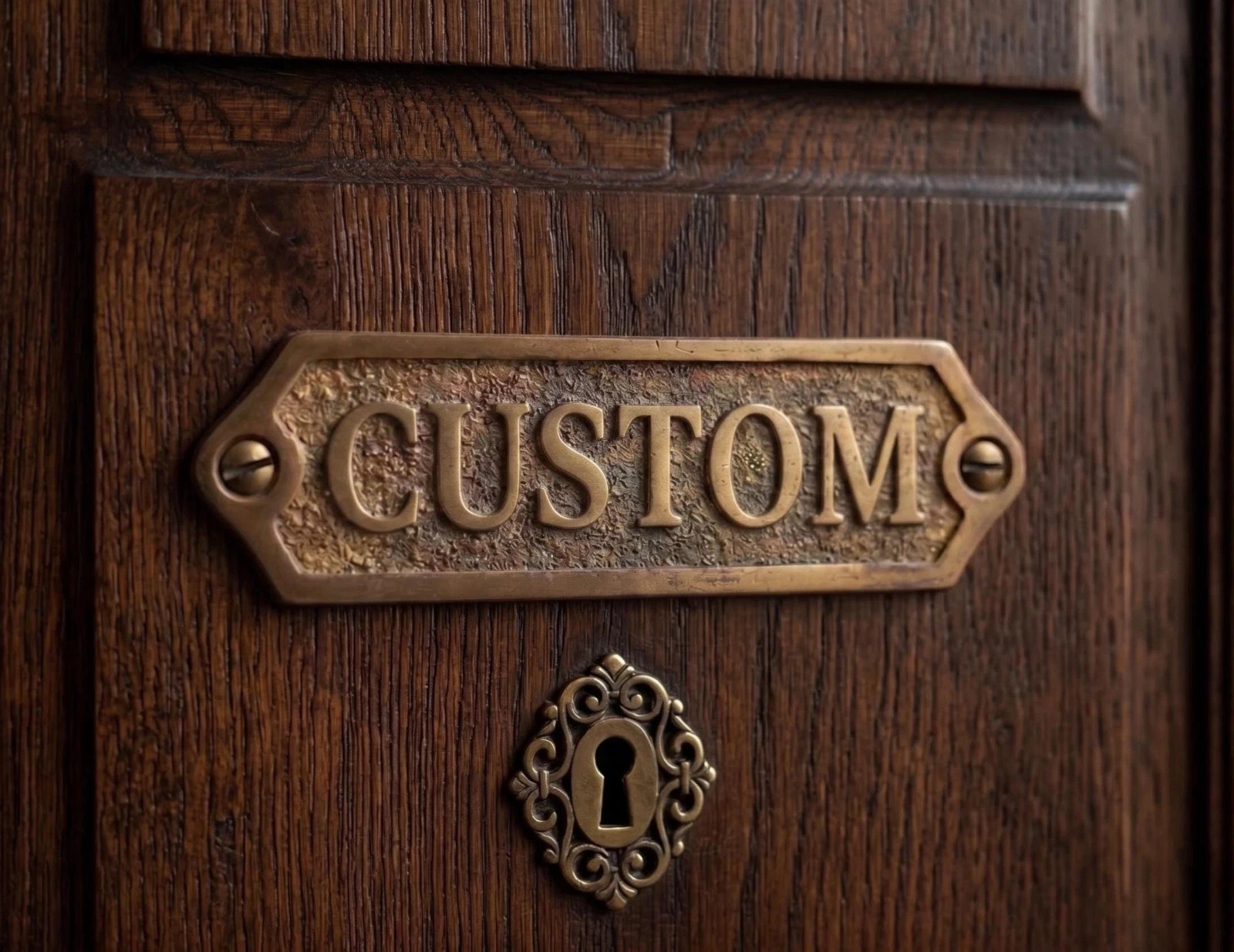 Custom Brass Door Sign Personalized Name Plate Vintage Victorian Style Plaque
