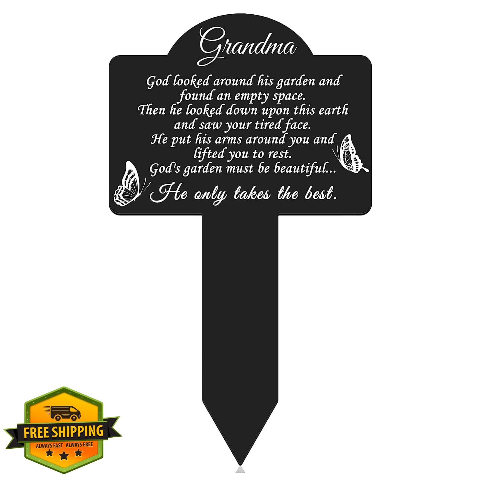 DMHMXZ Metal Grave Marker Grandma Memorial Yard Sign