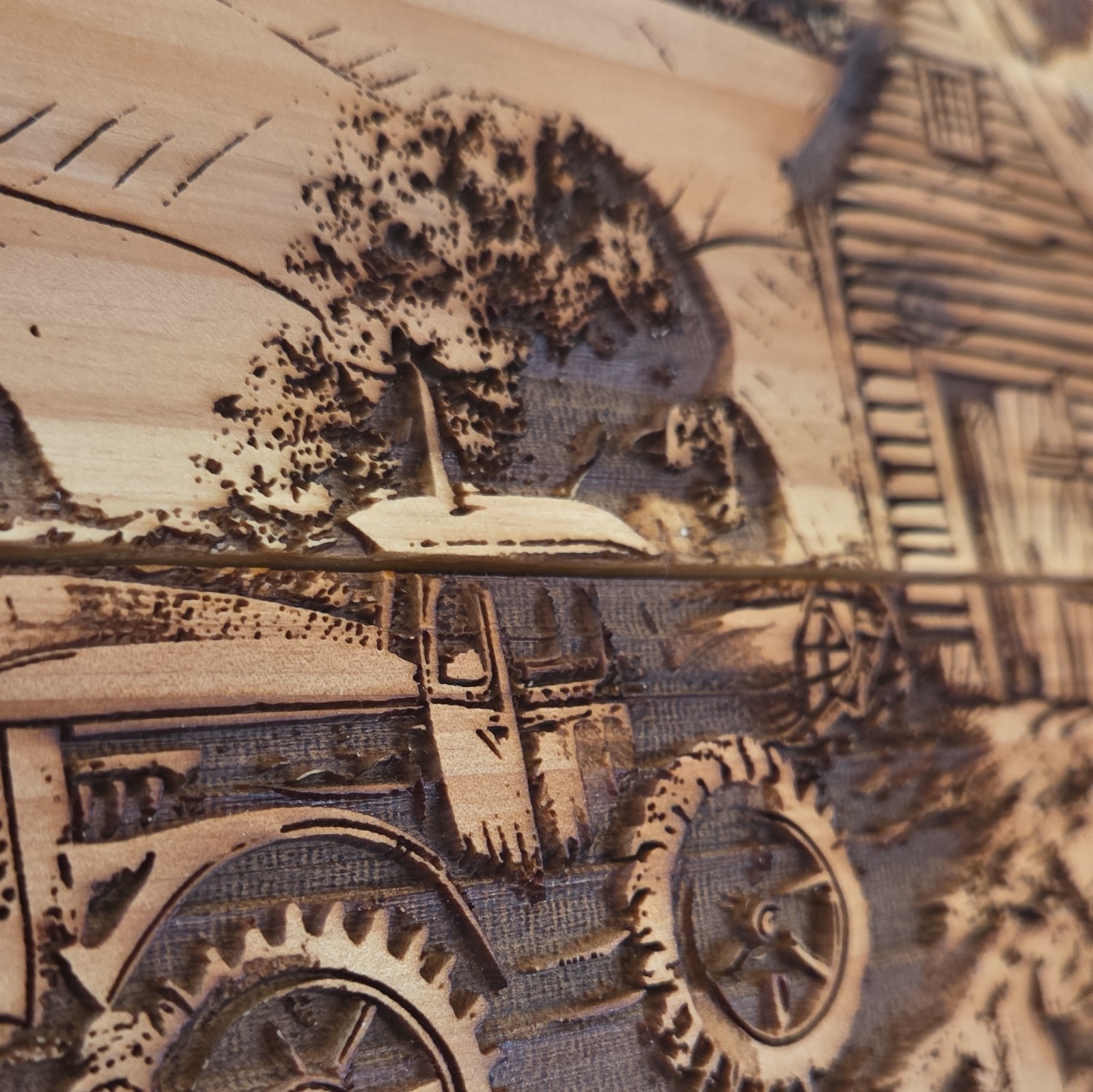Rock Creek Creations Engraved Wood Wall Plaque Farm Barn Tractor 8 1/2×9 1/8