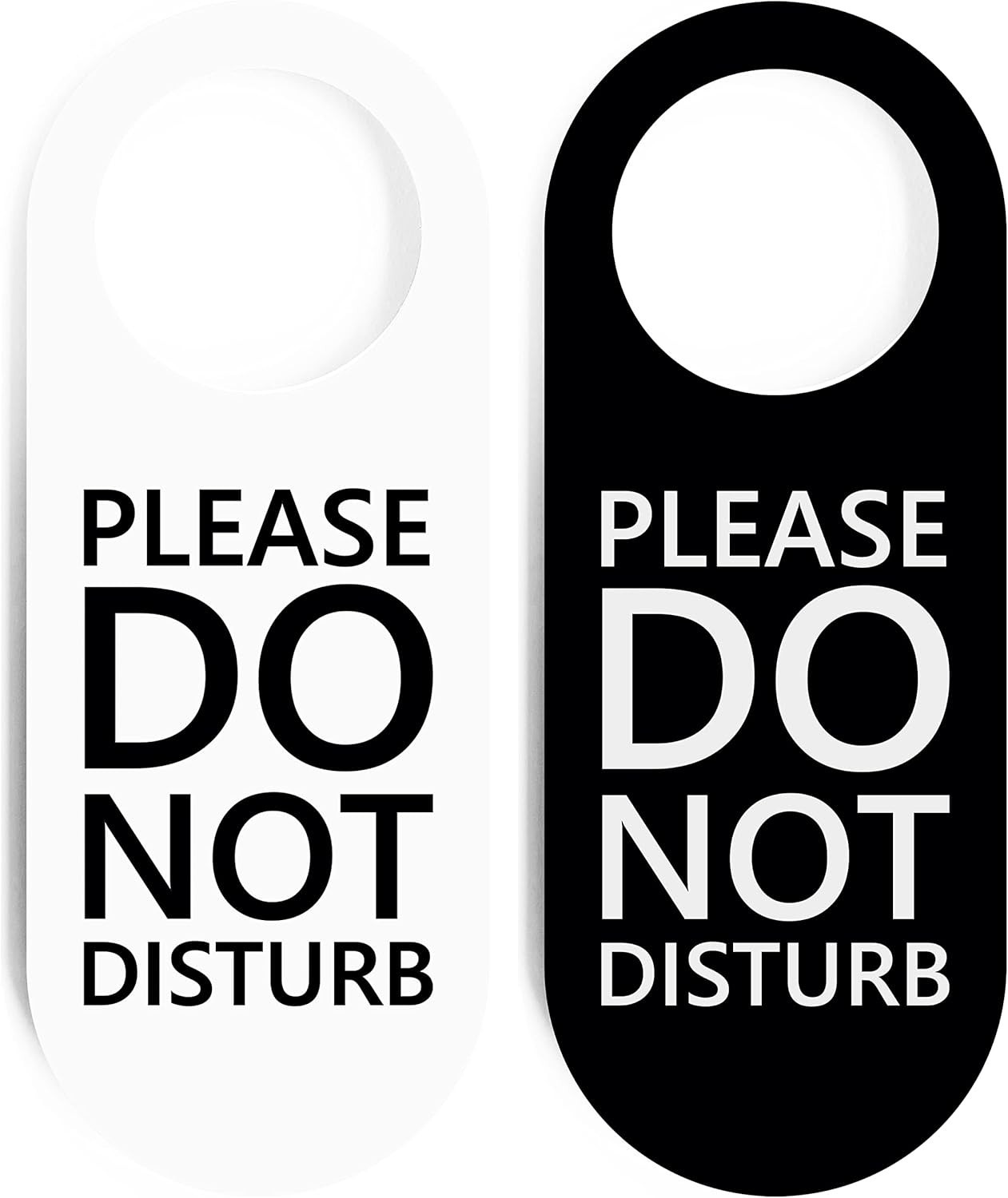 Do Not Disturb Door Hanger Sign 2 Pack Black & White Double Sided Please Do N…