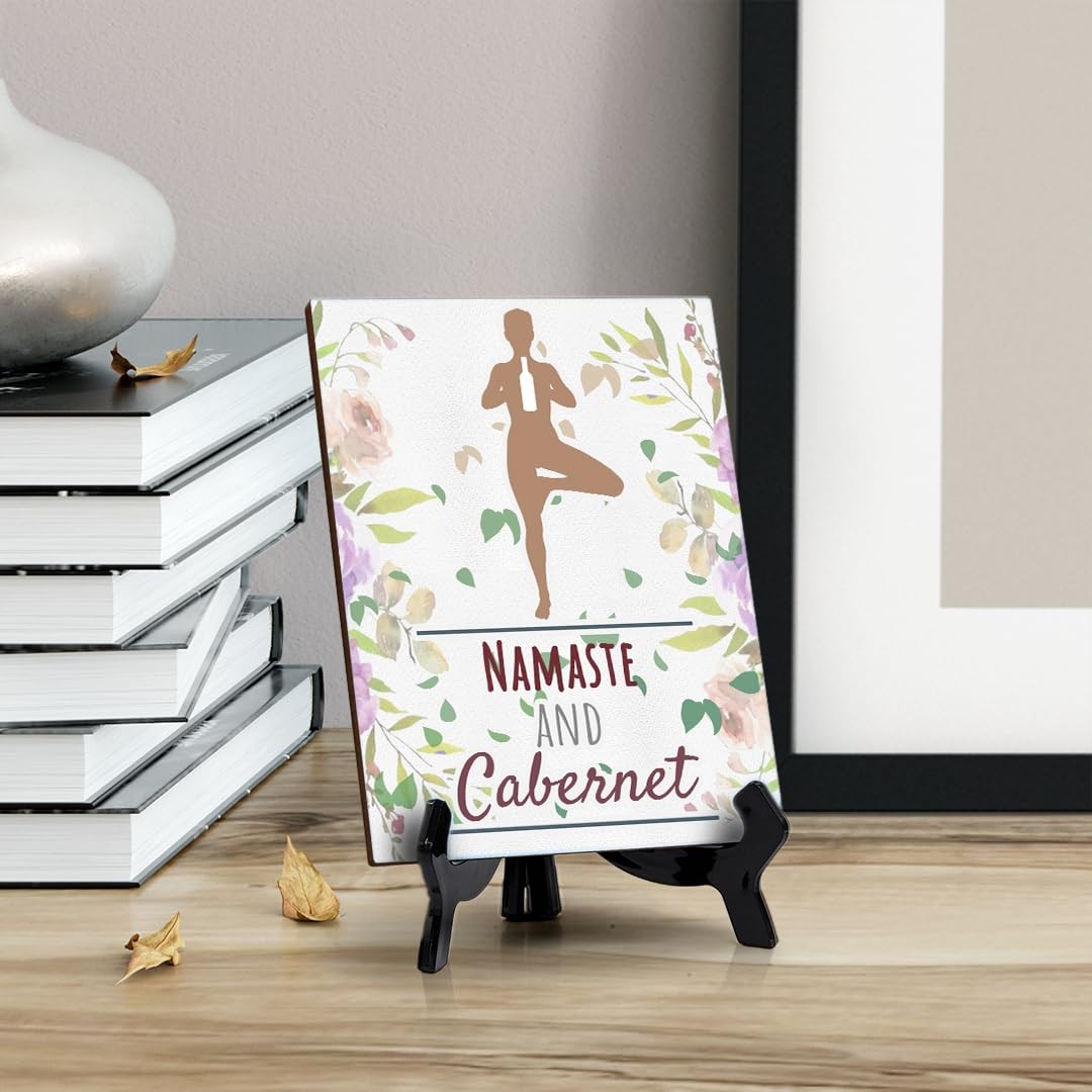 Signs ByLITA Namaste and Cabernet, Table Sign with Acrylic Stand (6×8?)
