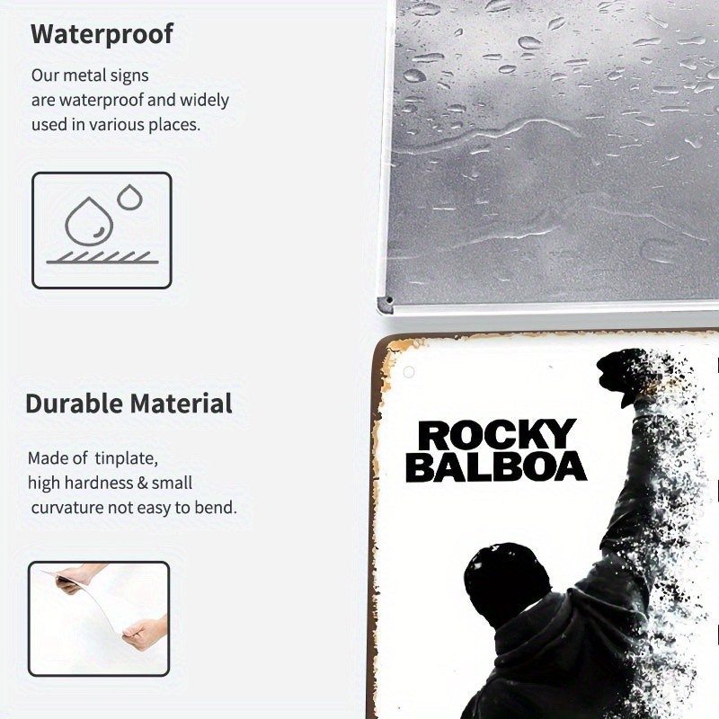 One piece, Rocky Balboa movie Tin Metal Signs Motivational words Iron plate, Box