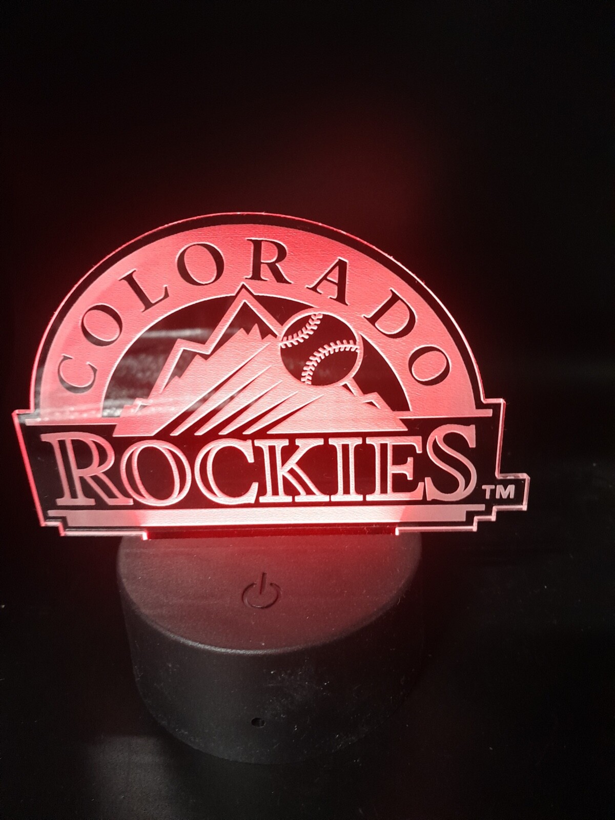 Edge Lit Tabletop Sign, Multi-Colored LED, Colorado Rockies Night Light