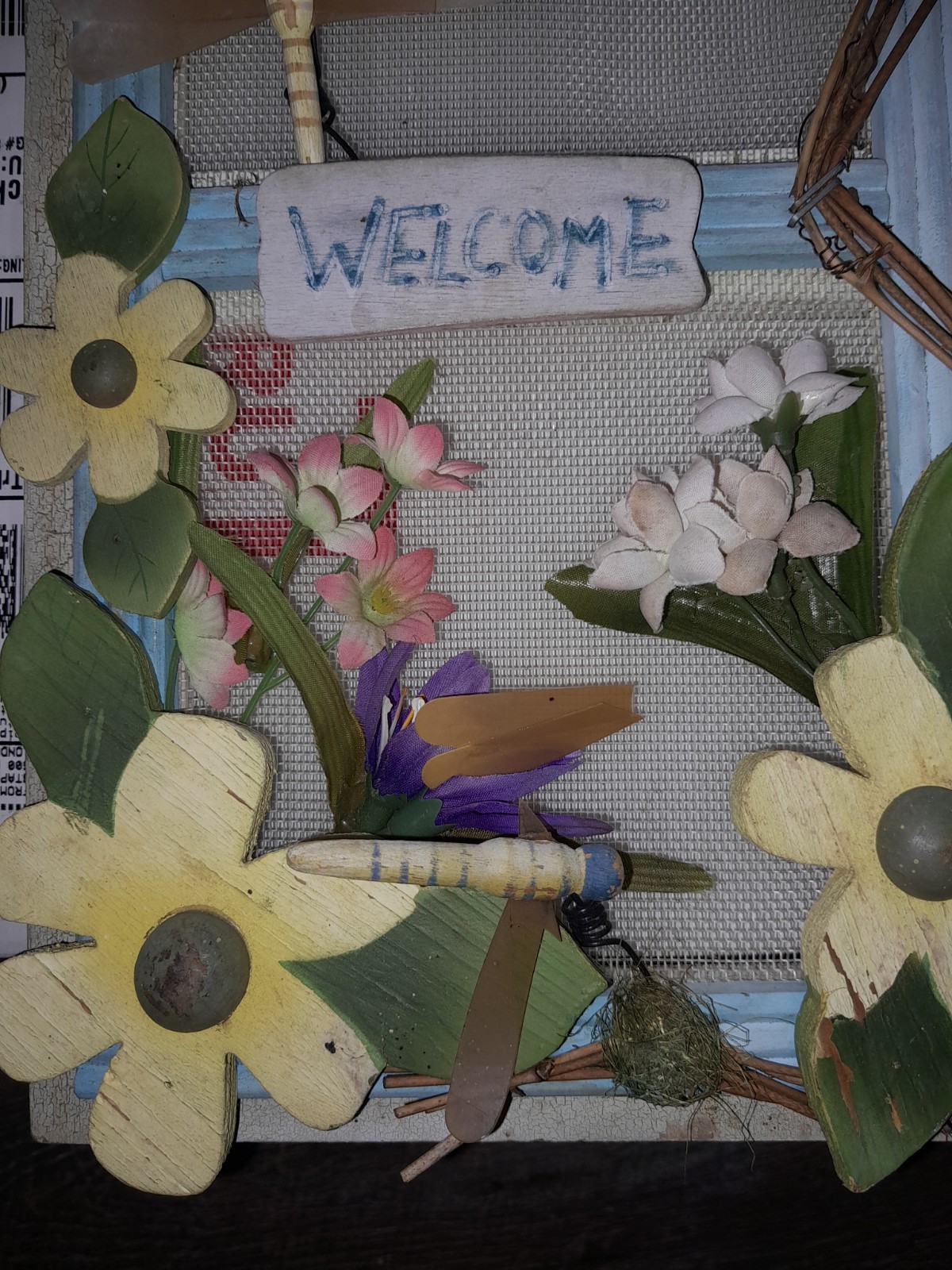 Floral & Garden Welcome Plaque Hanging Birdhouse Dragonfly Decorative Medium