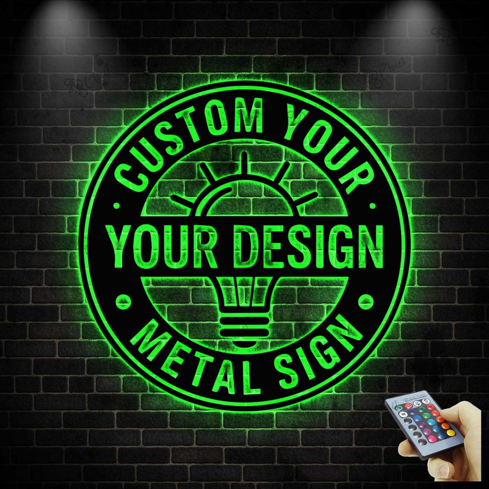 Personalized LED Metal Sign Custom Logo Wall Art Business Name Light Decor