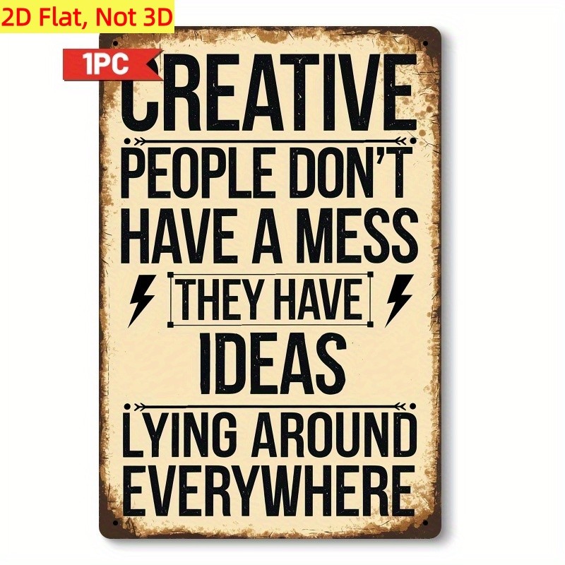 Retro Weathered Rust Border Creative Quote Lightning Bolt Craft Room Wall Gift