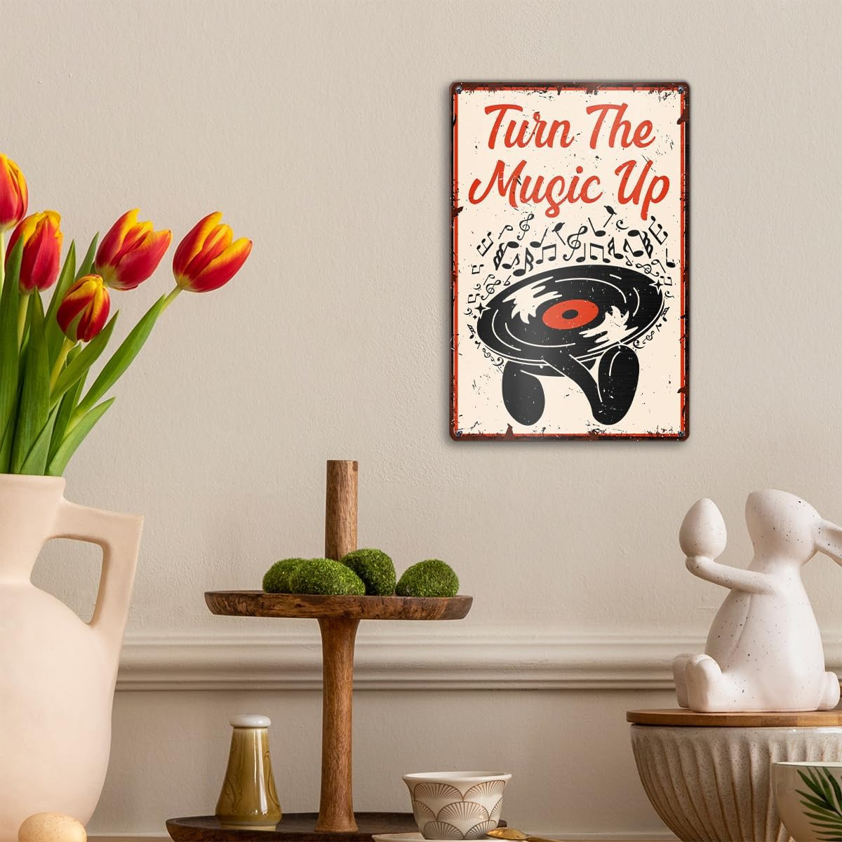 Vintage Vinyl Record Store Metal Sign Decor for Music Home Room Studio Office…