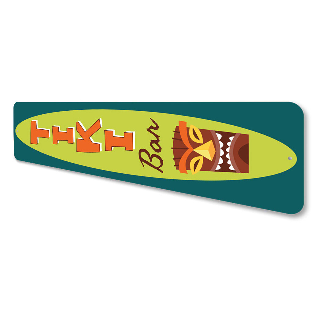 Vertical Tiki Metal Sign
