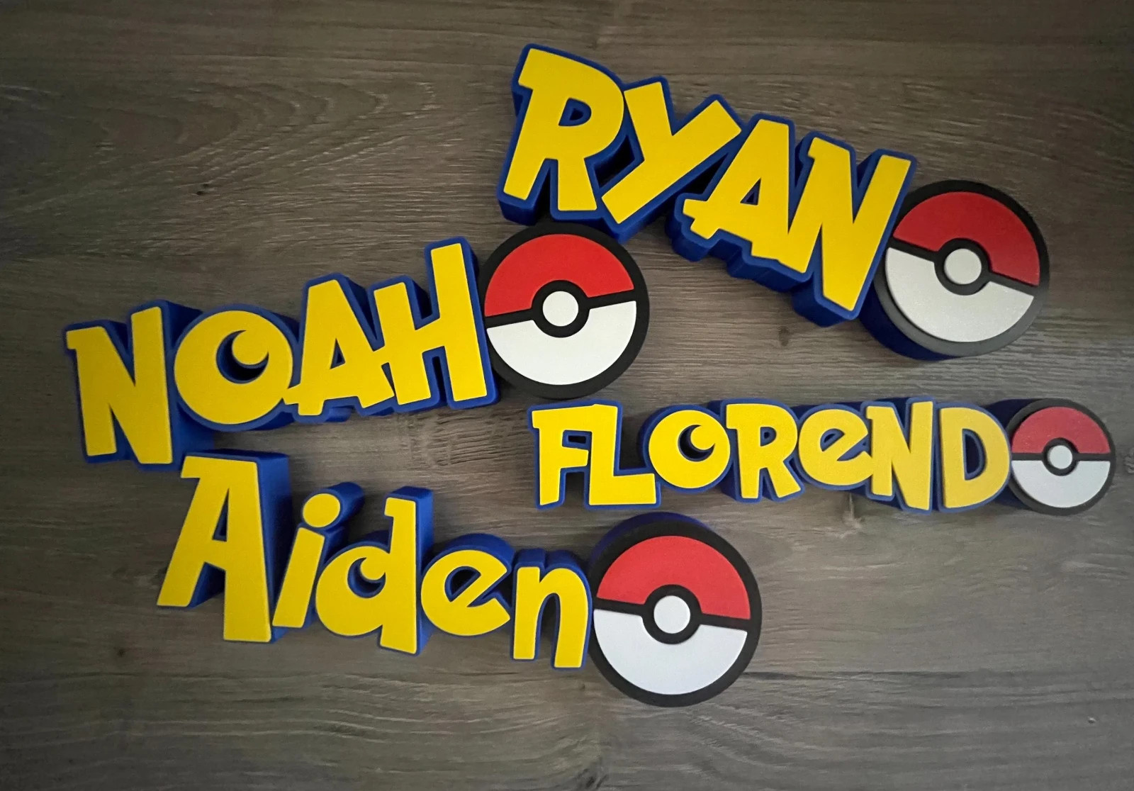 Custom Pokemon Name Plate with Pokeball