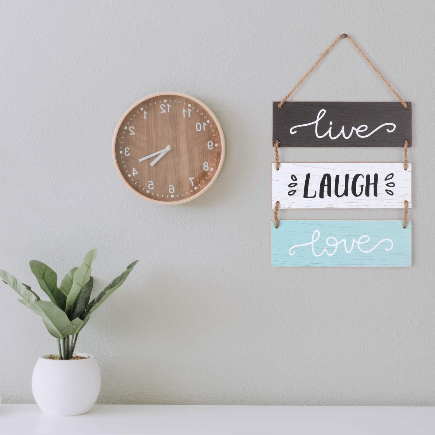 Rustic Home Wall Decor Sign for Living Room 12″Ã—14â€, Live Laugh Love
