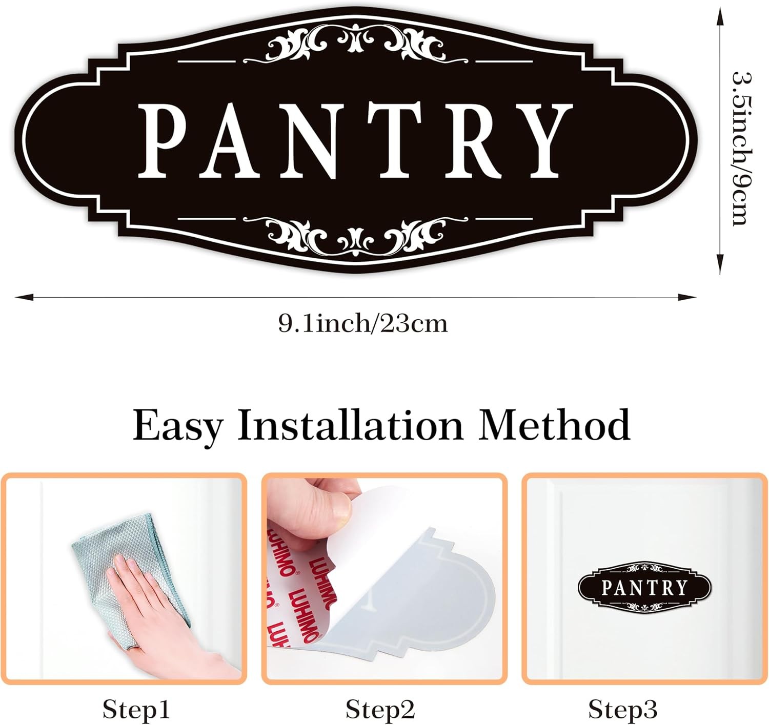 Pantry Door Sign Sticker Kitchen 9×3.5IN Self-adhesive Farmhouse Pantry Decor