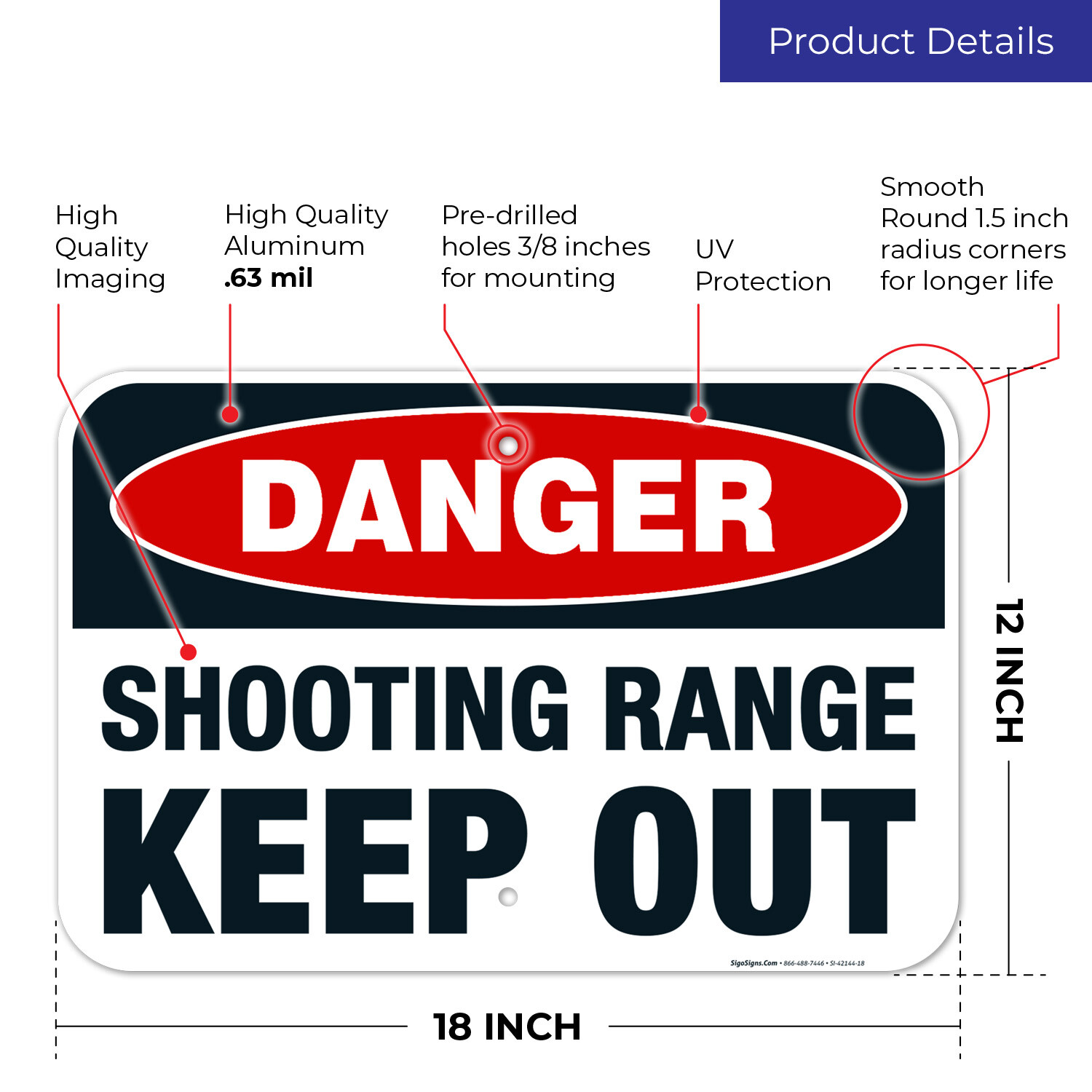 Danger Shooting Range Keep Out Sign, Warning Sign,