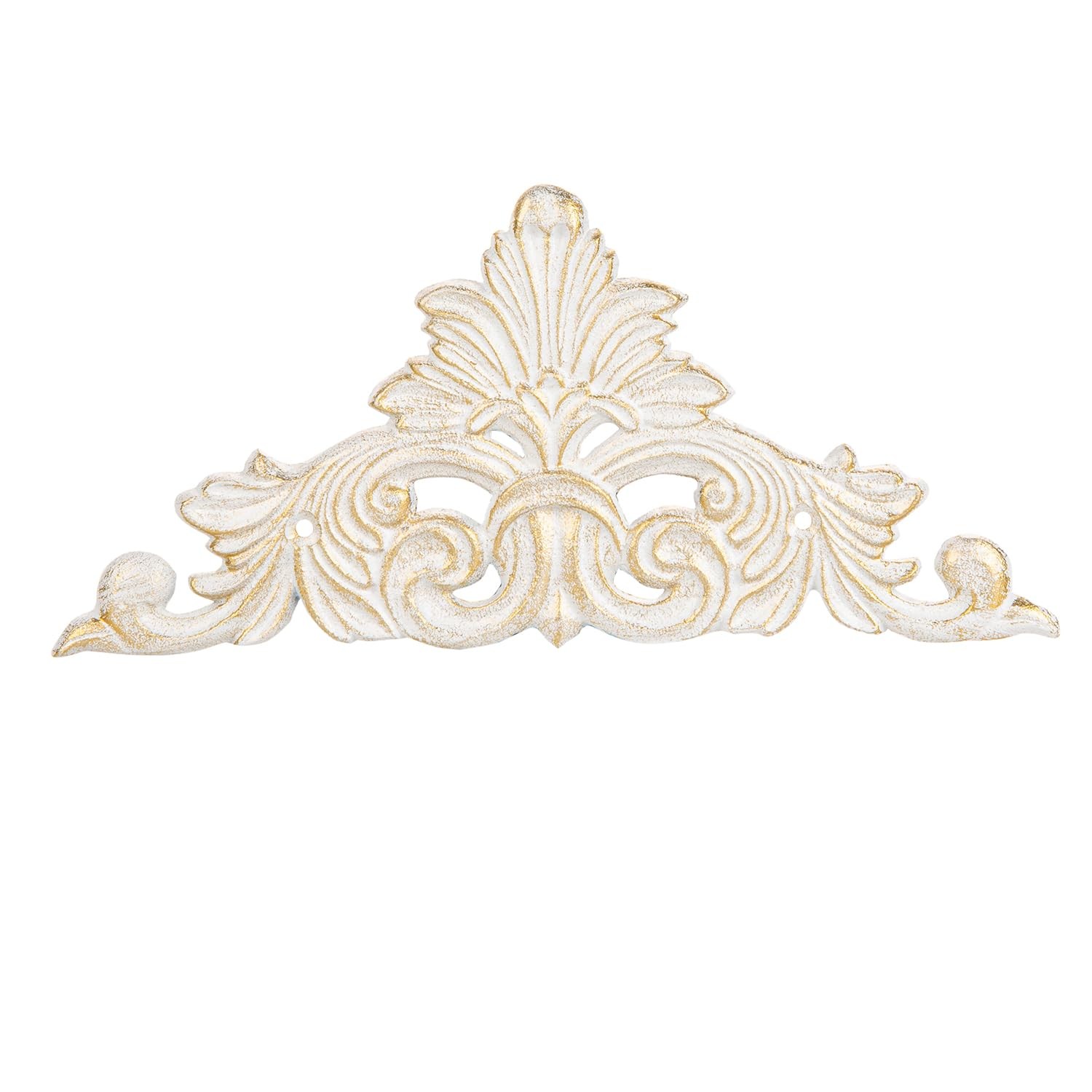 Cast Iron Wall Plaque Fleur De Lis Shabby Chic Farmhouse Decor 11.8×5.5in